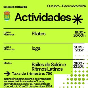 ACTIVIDADES OUTUBRO, NOVEMBRO E DECEMBRO 2024